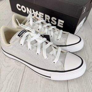 Converse Low Rise Silver Sparkly Sneakers